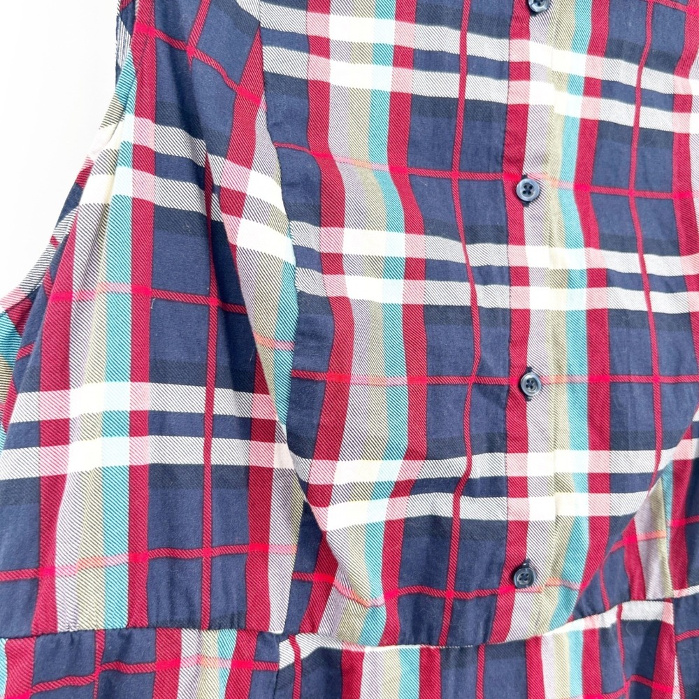 Torrid Plaid Sleeveless Shirt Dress Plus Size 4X‎ Poplin Collared Pockets - Picture 4 of 8
